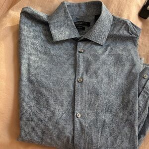 John Varvatos Textured Blue Slim Fit Shirt